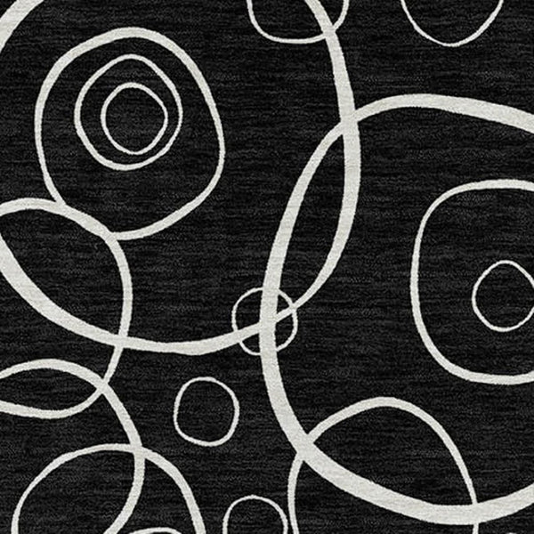HomeRoots 10' Black and Ivory Geometric Washable Area Rug – Modern Design for Indoor & Outdoor Spaces, Durable! 690770