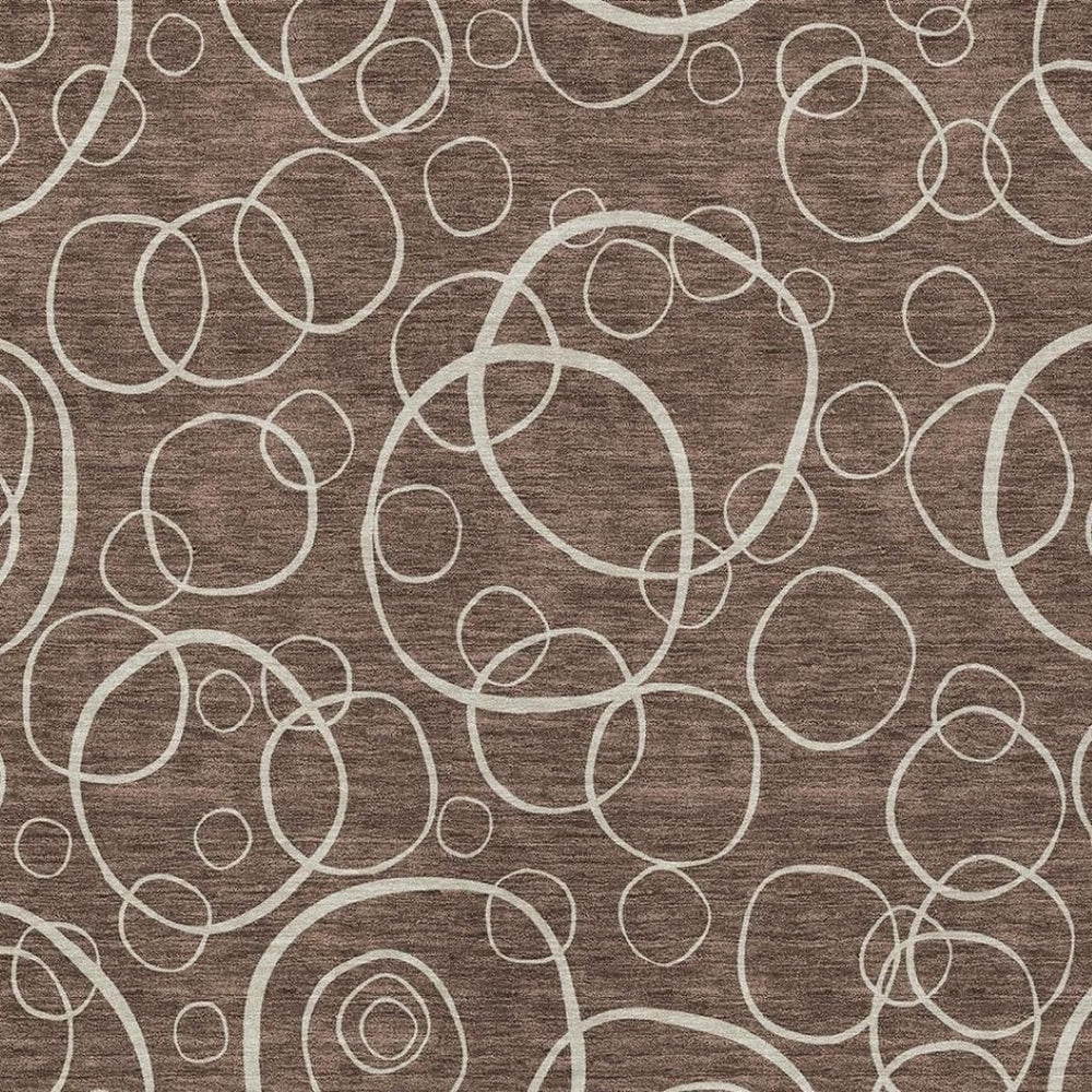 HomeRoots 8' X 10' Washable Brown and Beige Geometric Area Rug for Indoor and Outdoor High-Traffic Spaces 690774