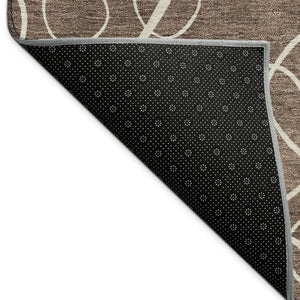 HomeRoots 8' X 10' Washable Brown and Beige Geometric Area Rug for Indoor and Outdoor High-Traffic Spaces 690774