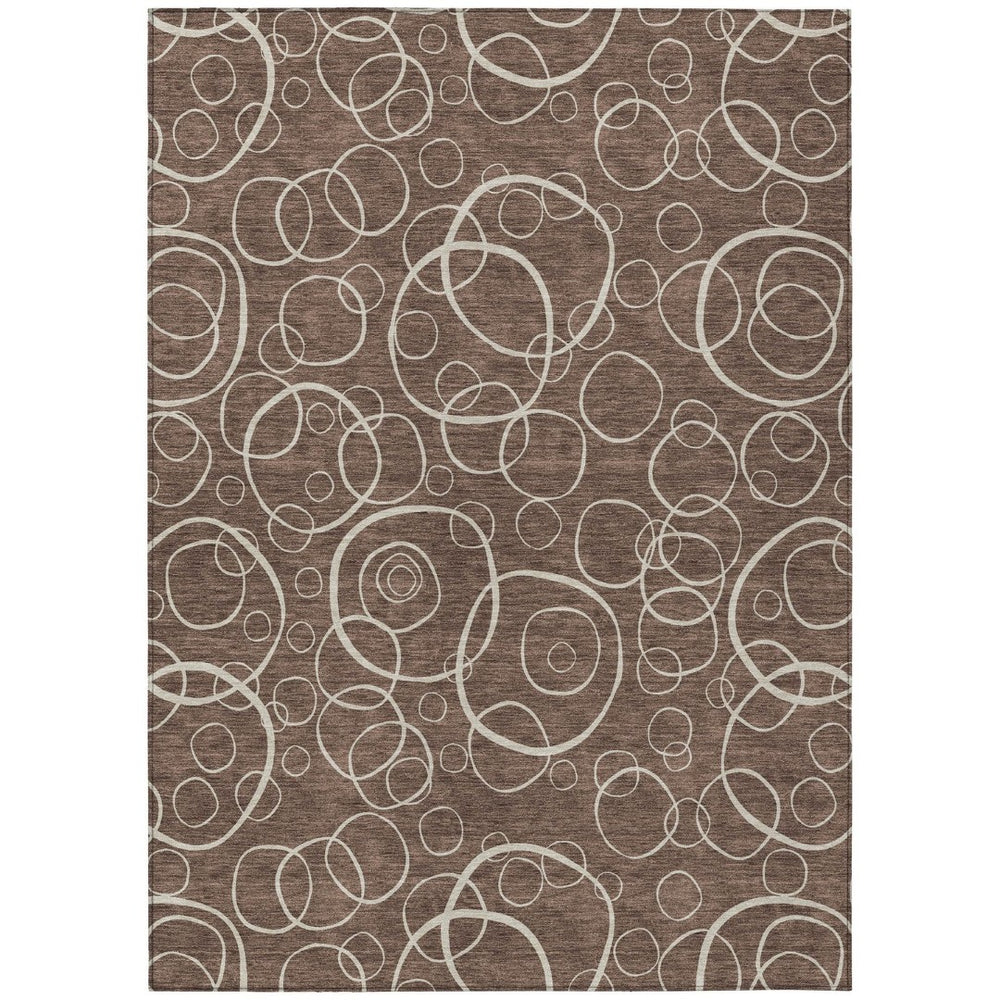 HomeRoots 10' Stylish Brown & Beige Geometric Washable Area Rug for Indoor & Outdoor Use - Durable & Easy Care! 690776