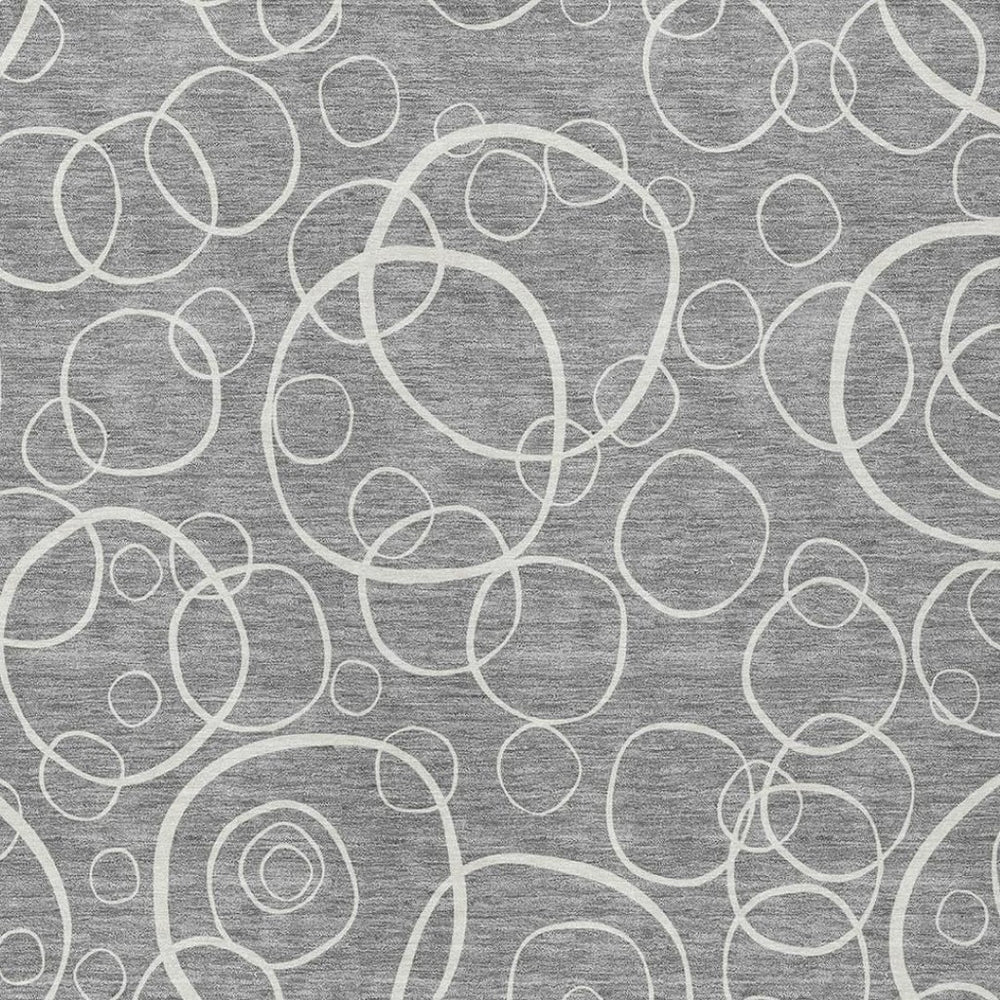 HomeRoots 5' Stylish Gray and Ivory Geometric Area Rug – Durable, Washable, Perfect for Indoor/Outdoor Spaces 690778