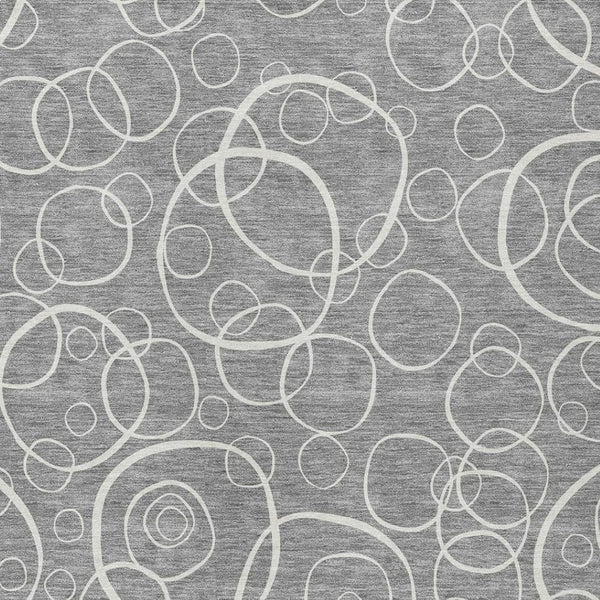 HomeRoots 5' Stylish Gray and Ivory Geometric Area Rug – Durable, Washable, Perfect for Indoor/Outdoor Spaces 690778