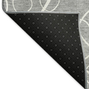 HomeRoots 5' Stylish Gray and Ivory Geometric Area Rug – Durable, Washable, Perfect for Indoor/Outdoor Spaces 690778