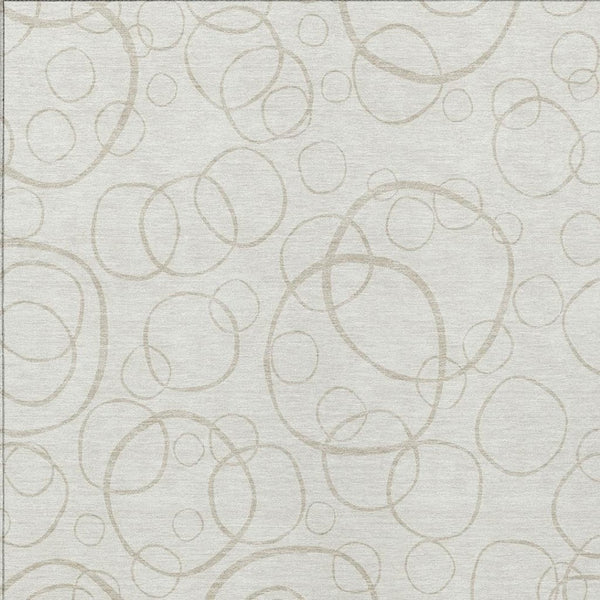 HomeRoots 5' X 8' Ivory and Beige Geometric Washable Area Rug - Durable, Stylish for Indoor & Outdoor Spaces! 690784
