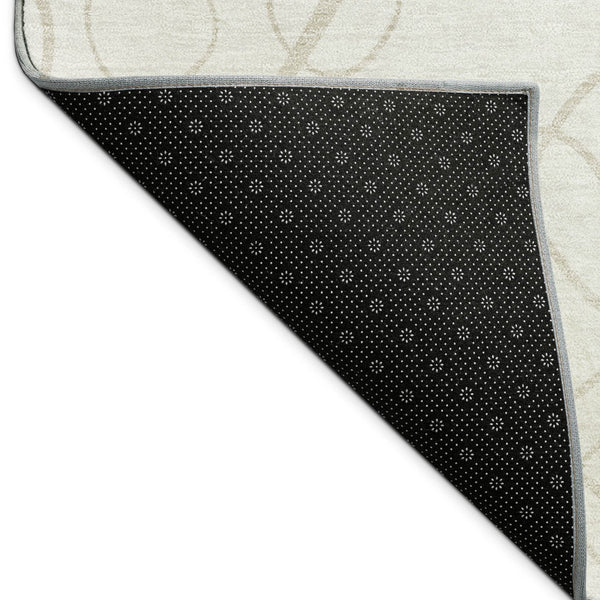 HomeRoots 5' X 8' Ivory and Beige Geometric Washable Area Rug - Durable, Stylish for Indoor & Outdoor Spaces! 690784
