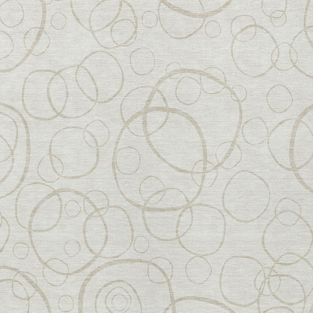 HomeRoots 9' Geometric Ivory and Beige Washable Area Rug - Perfect for Indoor/Outdoor Spaces, Durable & Stylish 690787