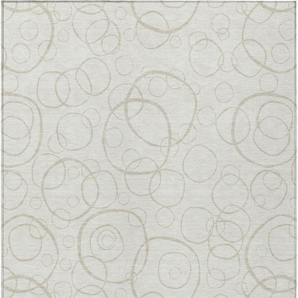 HomeRoots 10' Modern Ivory and Beige Geometric Washable Area Rug – Indoor/Outdoor Stylish Durability & Easy Care 690788