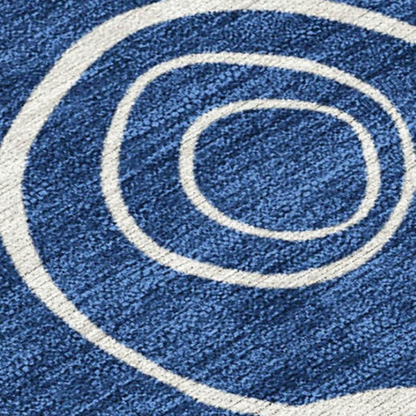 HomeRoots 5' X 8' Navy Blue Geometric Indoor-Outdoor Rug – Durable, Washable & Stylish for All Spaces! 690790