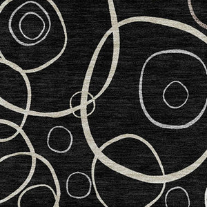 HomeRoots 8' X 10' Geometric Washable Area Rug in Black, Ivory & Brown – Durable, Stylish, Indoor/Outdoor Use! 690804