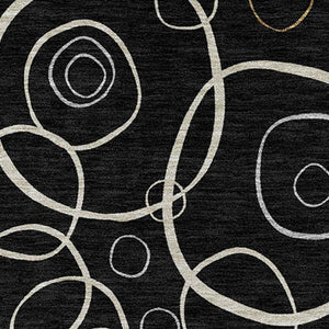 HomeRoots 9' x 12' Modern Geometric Black Ivory Brown Area Rug – Stylish, Durable, Washable for Indoor/Outdoor Use 690805