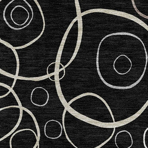 HomeRoots 10' Contemporary Black, Ivory & Brown Geometric Washable Area Rug for Indoor & Outdoor Spaces 690806