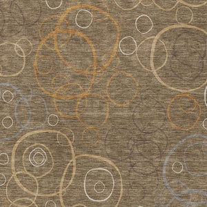 HomeRoots 5' Geometric Washable Area Rug in Brown, Copper & Ivory - Stylish Indoor/Outdoor Design for All Spaces 690808