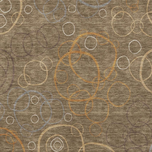 HomeRoots 8' X 10' Brown Copper & Ivory Geometric Area Rug - Durable, Washable, Indoor/Outdoor Versatility! 690810