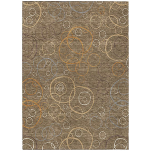 HomeRoots 10' Geometric Indoor Outdoor Area Rug in Brown, Copper & Ivory - Washable, Stylish & Durable Design 690812