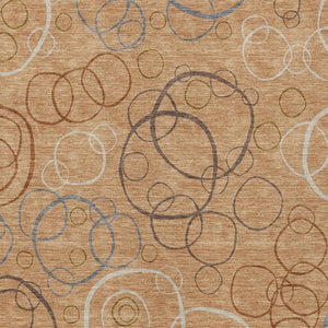 HomeRoots 5' Stylish Copper, Silver & Rust Geometric Washable Area Rug for Indoor & Outdoor Versatile Use 690814
