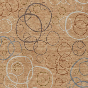 HomeRoots 8' X 10' Modern Copper and Silver Geometric Area Rug – Washable, Durable for Indoor/Outdoor Use! 690816