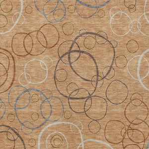 HomeRoots 10' Modern Geometric Area Rug in Copper, Silver & Rust – Durable, Washable for Indoor/Outdoor Use! 690818