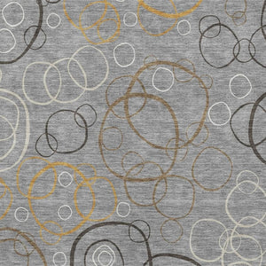 HomeRoots 8' X 10' Gray Silver and Black Geometric Area Rug - Modern, Washable, Indoor/Outdoor, Stain-Resistant! 690822
