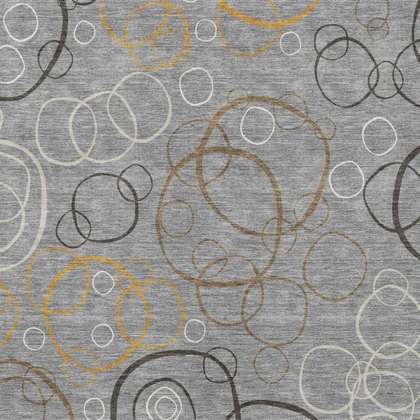 HomeRoots 8' X 10' Gray Silver and Black Geometric Area Rug - Modern, Washable, Indoor/Outdoor, Stain-Resistant! 690822