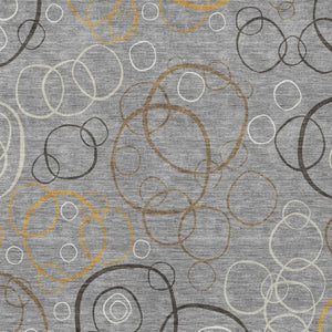 HomeRoots 9' X 12' Stylish Gray Silver Black Geometric Washable Area Rug for Indoor and Outdoor Use 690823