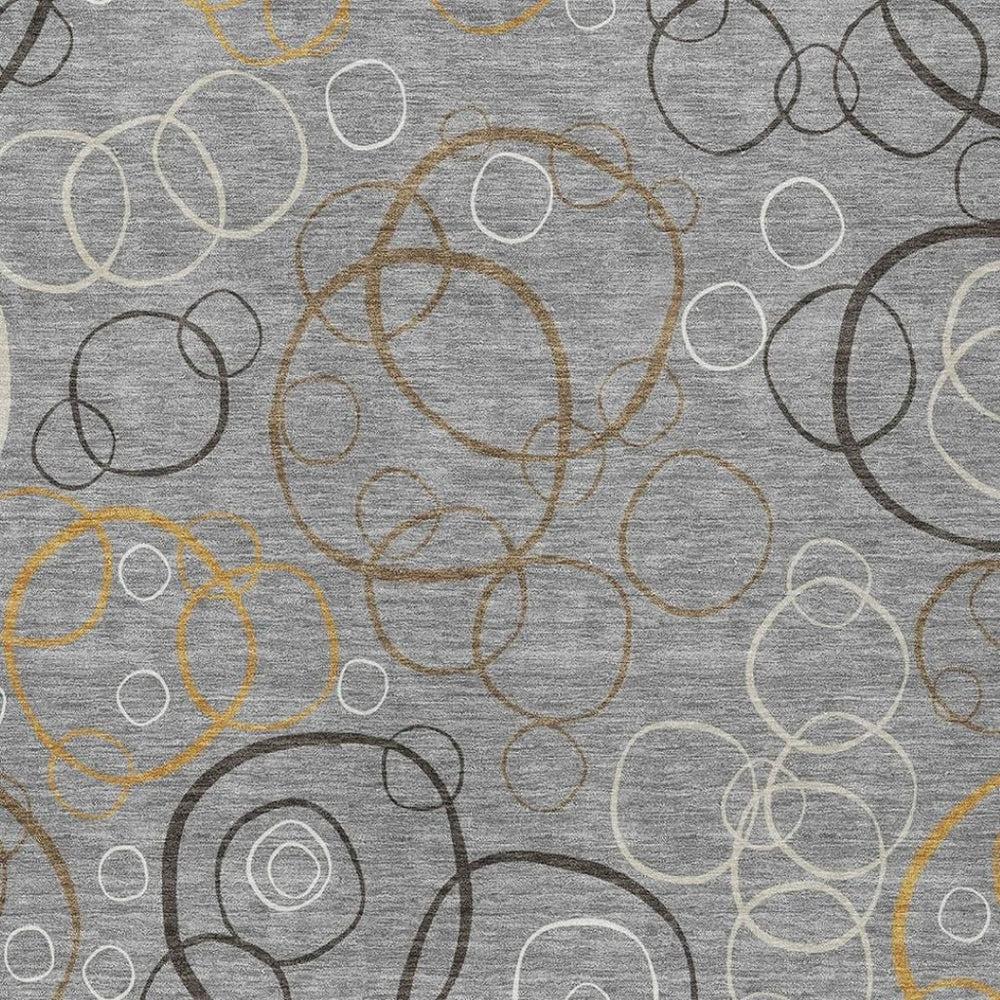 HomeRoots 10' Contemporary Gray Silver Black Geometric Washable Area Rug for Indoor & Outdoor Spaces 690824