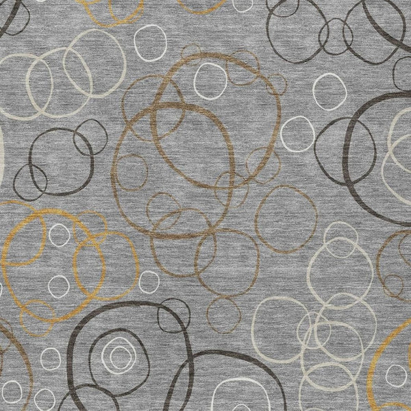 HomeRoots 10' Contemporary Gray Silver Black Geometric Washable Area Rug for Indoor & Outdoor Spaces 690824