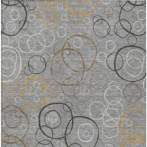 HomeRoots 10' Contemporary Gray Silver Black Geometric Washable Area Rug for Indoor & Outdoor Spaces 690824