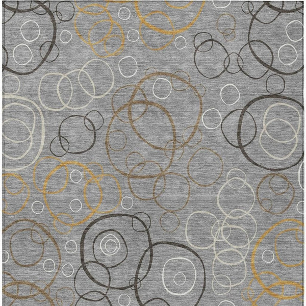 HomeRoots 10' Contemporary Gray Silver Black Geometric Washable Area Rug for Indoor & Outdoor Spaces 690824