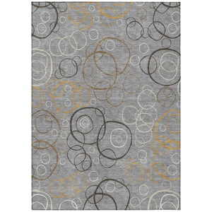 HomeRoots 10' Contemporary Gray Silver Black Geometric Washable Area Rug for Indoor & Outdoor Spaces 690824