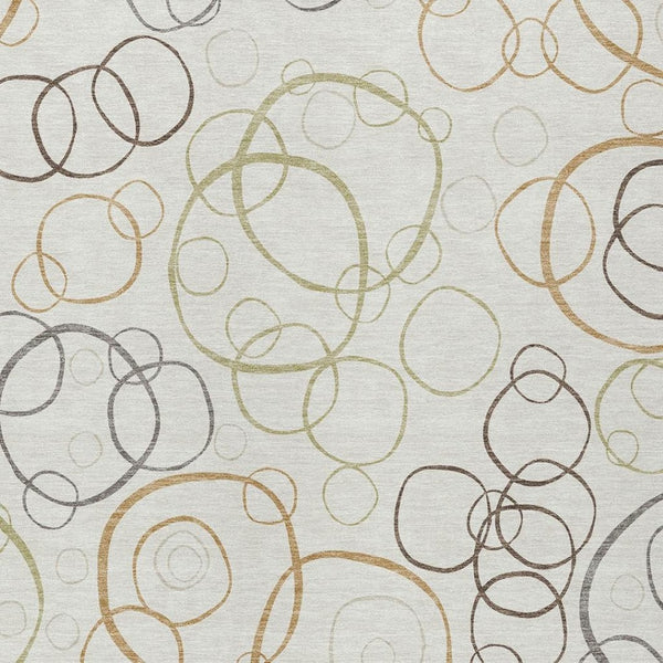 HomeRoots 8' X 10' Geometric Washable Area Rug in Ivory Gray & Walnut – Durable, Stylish for Indoor/Outdoor Use 690828