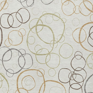 HomeRoots 9' x 12' Geometric Washable Area Rug in Ivory Gray Walnut – Stylish, Durable, Indoor/Outdoor Use! 690829