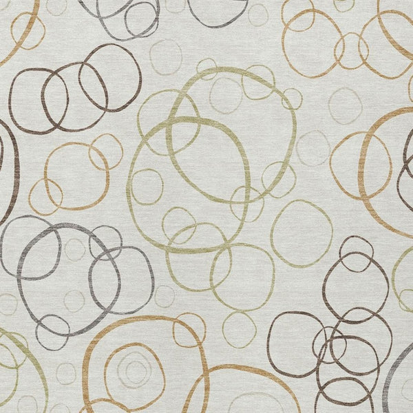 HomeRoots 10' Stylish Washable Geometric Area Rug in Ivory, Gray & Walnut – Perfect for Indoor & Outdoor Spaces! 690830