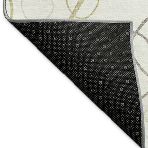 HomeRoots 10' Stylish Washable Geometric Area Rug in Ivory, Gray & Walnut – Perfect for Indoor & Outdoor Spaces! 690830