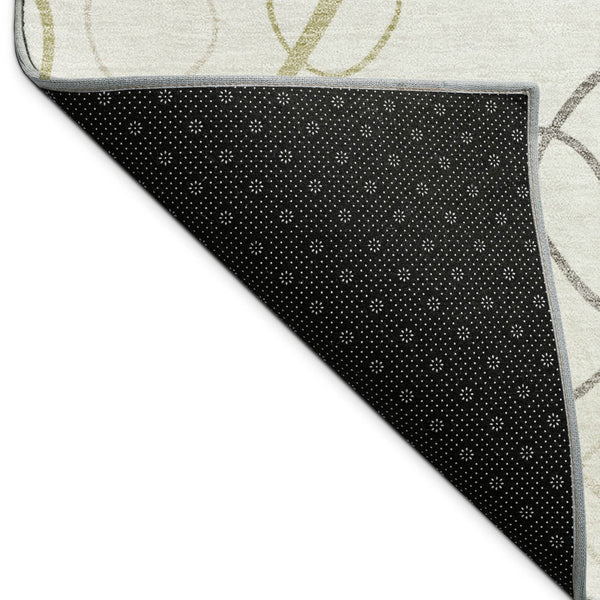 HomeRoots 10' Stylish Washable Geometric Area Rug in Ivory, Gray & Walnut – Perfect for Indoor & Outdoor Spaces! 690830