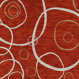 HomeRoots 10' Red and Ivory Geometric Washable Area Rug – Versatile Indoor Outdoor Decor for High-Traffic Spaces 690842