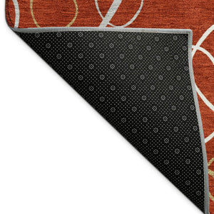 HomeRoots 10' Red and Ivory Geometric Washable Area Rug – Versatile Indoor Outdoor Decor for High-Traffic Spaces 690842