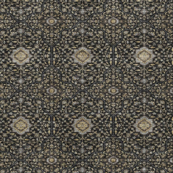 HomeRoots 8' X 10' Durable Black, Brown & Gray Oriental Washable Area Rug for Indoors & Outdoors - Stylish Charm 690852