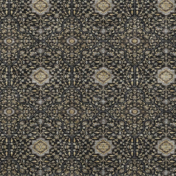HomeRoots 10' Elegant Black, Brown & Gray Oriental Washable Area Rug - Durable, Versatile for Indoor & Outdoor Use! 690854