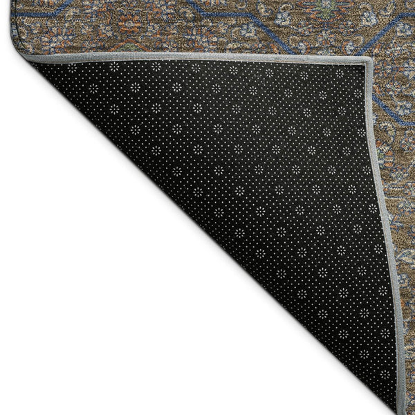 HomeRoots 5' X 8' Chocolate Gray Terra Cotta Oriental Washable Area Rug for Indoor & Outdoor High-Traffic Areas 690856