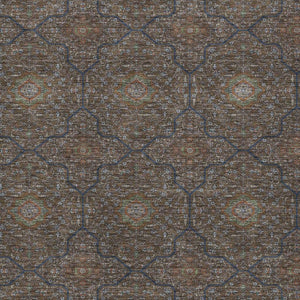HomeRoots 9' Durable Chocolate Gray & Terra Cotta Oriental Washable Area Rug for Indoor/Outdoor Spaces 690859