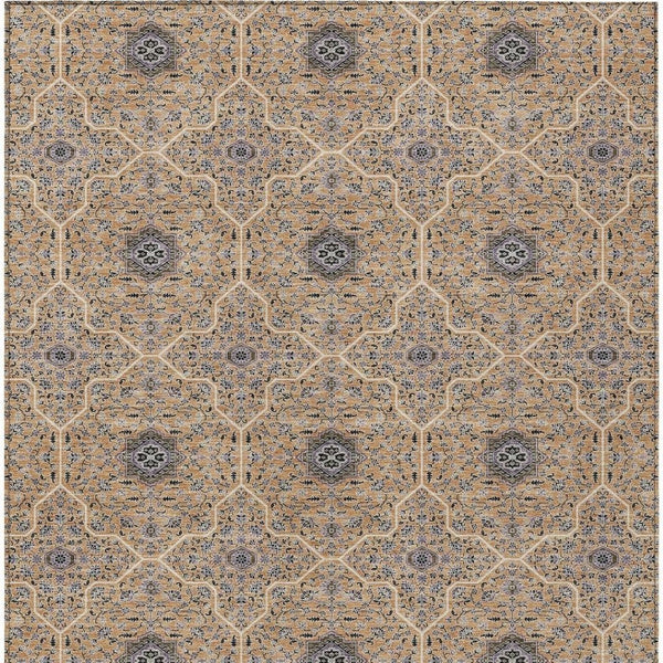 HomeRoots 10' Elegant Copper & Black Oriental Washable Area Rug for Indoor & Outdoor Spaces - Durable & Stylish 690866