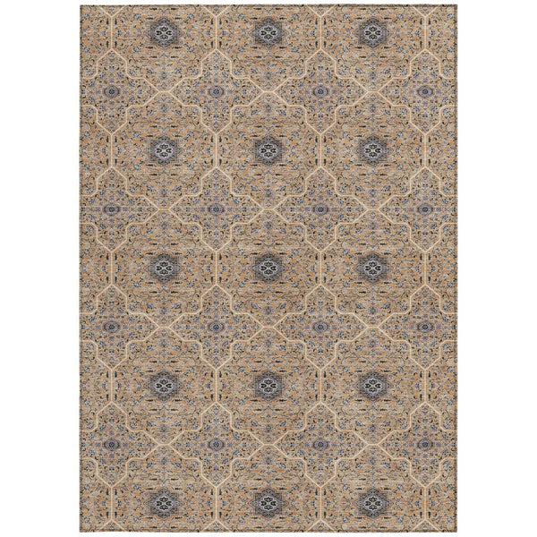 HomeRoots 10' Elegant Copper & Black Oriental Washable Area Rug for Indoor & Outdoor Spaces - Durable & Stylish 690866