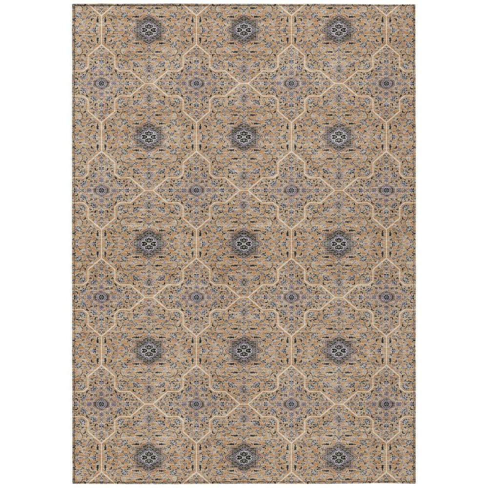 HomeRoots 10' Elegant Copper & Black Oriental Washable Area Rug for Indoor & Outdoor Spaces - Durable & Stylish 690866