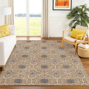 HomeRoots 10' Elegant Copper & Black Oriental Washable Area Rug for Indoor & Outdoor Spaces - Durable & Stylish 690866