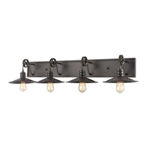 Spindle Wheel 42'' Wide 4-Light Vanity Light - Oil Rubbed Bronze 69087/4 Elk Lighting