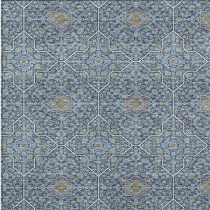 HomeRoots 9' X 12' Navy Blue Ivory Plum Oriental Washable Area Rug – Stylish, Durable, Ideal for Indoor & Outdoor Spaces 690871
