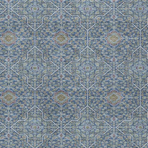 HomeRoots 10' Washable Navy Blue, Ivory & Plum Oriental Area Rug - Durable, Stylish for Indoor & Outdoor Use 690872
