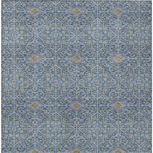 HomeRoots 10' Washable Navy Blue, Ivory & Plum Oriental Area Rug - Durable, Stylish for Indoor & Outdoor Use 690872