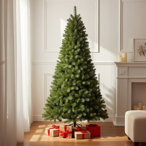 HomeRoots 9' Full Fraser Fir Christmas Tree - Lifelike Elegance with Easy Setup for Timeless Holiday Decor 108 690913