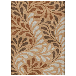 HomeRoots 5' X 8' Botanical Leaves Indoor Outdoor Rug - Durable, Washable, Versatile Design for Any Space 690927